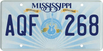 MS license plate AQF268