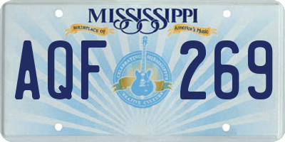 MS license plate AQF269
