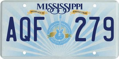 MS license plate AQF279