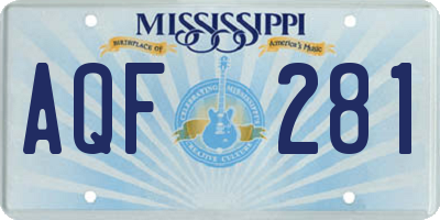 MS license plate AQF281