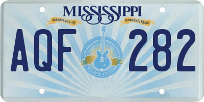 MS license plate AQF282