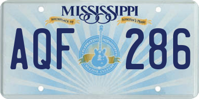 MS license plate AQF286
