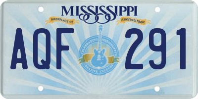 MS license plate AQF291