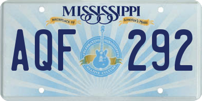 MS license plate AQF292
