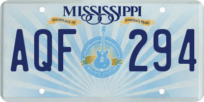 MS license plate AQF294