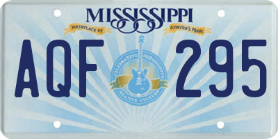 MS license plate AQF295