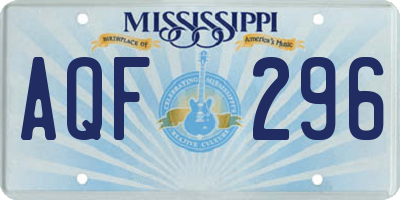 MS license plate AQF296