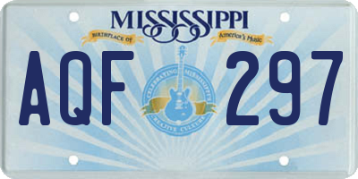 MS license plate AQF297