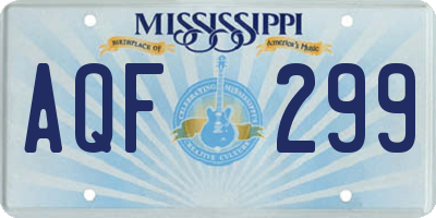 MS license plate AQF299