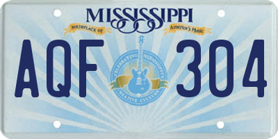 MS license plate AQF304
