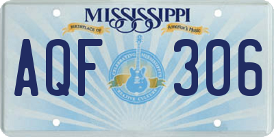 MS license plate AQF306