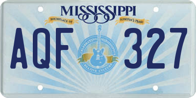 MS license plate AQF327