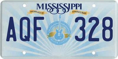 MS license plate AQF328