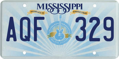 MS license plate AQF329