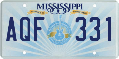 MS license plate AQF331