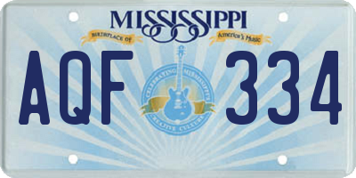 MS license plate AQF334