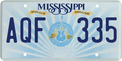 MS license plate AQF335