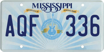 MS license plate AQF336