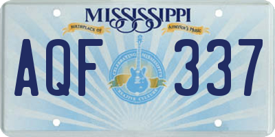 MS license plate AQF337