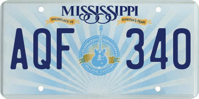 MS license plate AQF340