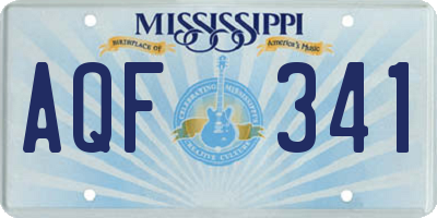 MS license plate AQF341
