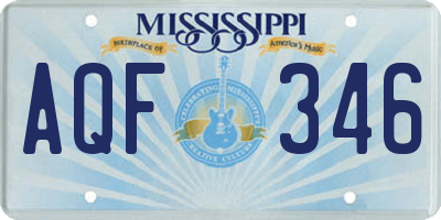 MS license plate AQF346