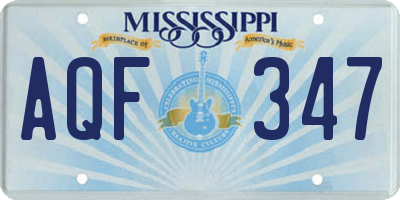 MS license plate AQF347