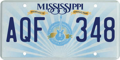 MS license plate AQF348