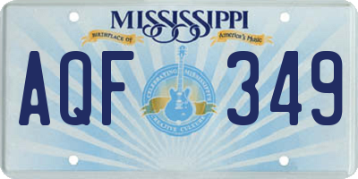 MS license plate AQF349