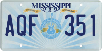 MS license plate AQF351