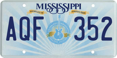 MS license plate AQF352