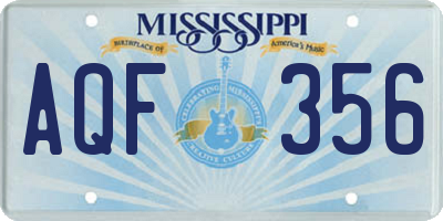 MS license plate AQF356