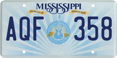 MS license plate AQF358