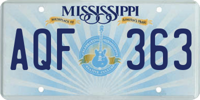 MS license plate AQF363
