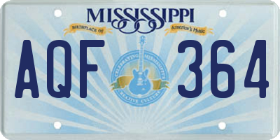 MS license plate AQF364