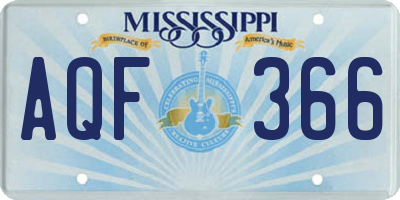 MS license plate AQF366
