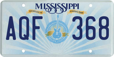 MS license plate AQF368