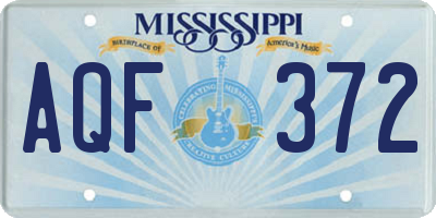 MS license plate AQF372