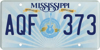 MS license plate AQF373