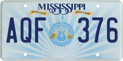 MS license plate AQF376