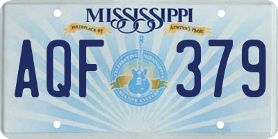MS license plate AQF379