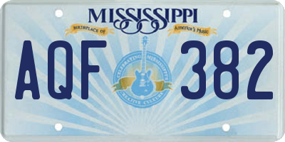 MS license plate AQF382