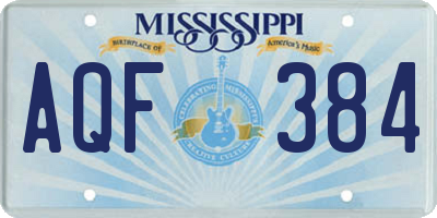 MS license plate AQF384
