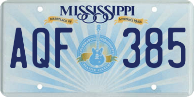 MS license plate AQF385