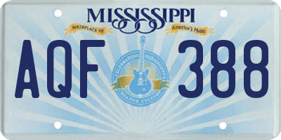 MS license plate AQF388