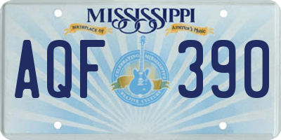 MS license plate AQF390