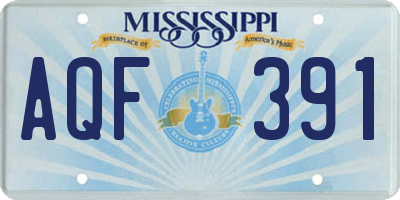MS license plate AQF391