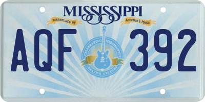 MS license plate AQF392