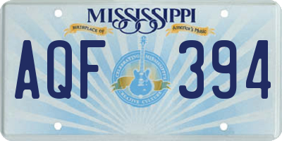 MS license plate AQF394