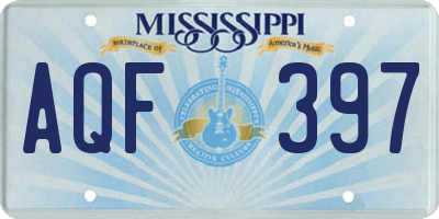 MS license plate AQF397